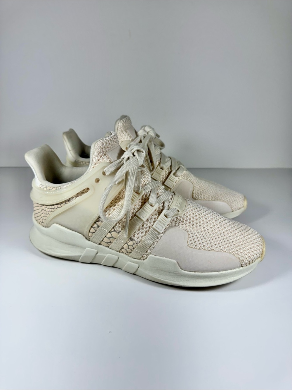 Adidas EQT ADV White Snakeskin Knit Sneakers Low Top Men’s 6.5 Athletic Running